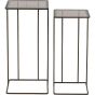 Salzburg Set of 2 Glass and Metal Side Tables Dk Gold by Libra Designs | Style Our Home

