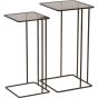 Salzburg Set of 2 Glass and Metal Side Tables Dk Gold by Libra Designs | Style Our Home
