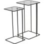 Salzburg Set of 2 Glass and Metal Side Tables Dk Bronze by Libra Designs | Style Our Home
