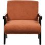 San Fransico Wooden Frame Burnt Orange Boucle Armchair