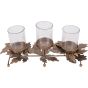 Laura Ashley Corrina Leaf Triple Votive Candleholder by Libra Designs | Style Our Home
