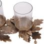 Laura Ashley Corrina Leaf Triple Votive Candleholder by Libra Designs | Style Our Home
