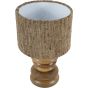 Leon Solid Wood Table Lamp with Silk Jute Shade Small by Libra Designs | Style Our Home