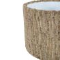 Leon Solid Wood Table Lamp with Silk Jute Shade Small by Libra Designs | Style Our Home