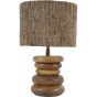 Leon Solid Wood Table Lamp with Silk Jute Shade Small by Libra Designs | Style Our Home