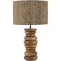 Leon Solid Wood Table Lamp with Silk Jute Shade Large by Libra Designs | Style Our Home
