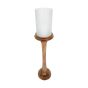 Laura Ashley Large Wooden Pedestal Hurricane with Frosted Glass by Ora Designs | Style Our Home