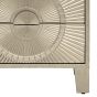 Coco Silver Embossed Metal Six Drawer Tall Boy by Libra Designs | Style Our Home