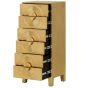 Coco Gold Embossed Metal Six Drawer Tall Boy by Libra Designs | Style Our Home
