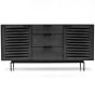 Bronks Black Acacia Buffet Cabinet with Two Doors and Three Drawers by Libra Designs | Style Our Home
