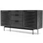 Bronks Black Acacia Buffet Cabinet with Two Doors and Three Drawers by Libra Designs | Style Our Home
