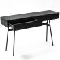 Bronks Black Acacia Console Table with Two Drawers 130cm by Libra Designs | Style Our Home
