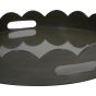Lacquer Round Tray Olive with Scallop Edge by Libra Designs | Style Our Home
