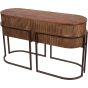 Hunter Corrugated Antique Gold Console Table by Libra Designs | Style Our Home
