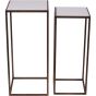 Hylas Antique Copper Frame Ceramic Set of Two Side Tables by Libra Designs | Style Our Home

