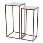 Hylas Antique Copper Frame Ceramic Set of Two Side Tables by Libra Designs | Style Our Home
