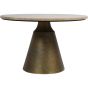Bristol II Antique Brass and Light Travertine Coffee Table Small 60cm