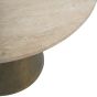 Bristol II Antique Brass and Light Travertine Coffee Table Small 60cm