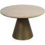 Bristol II Antique Brass and Light Travertine Coffee Table Small 60cm