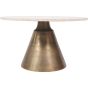 Clifton II Antique Brass and Light Travertine Coffee Table Large 75cm
