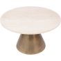 Clifton II Antique Brass and Light Travertine Coffee Table Large 75cm
