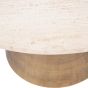 Clifton II Antique Brass and Light Travertine Coffee Table Large 75cm
