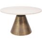 Clifton II Antique Brass and Light Travertine Coffee Table Large 75cm
