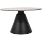 Clifton II Charcoal Black and Dark Travertine Coffee Table Large 75cm
