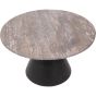 Clifton II Charcoal Black and Dark Travertine Coffee Table Large 75cm
