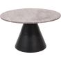 Clifton II Charcoal Black and Dark Travertine Coffee Table Large 75cm
