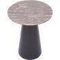 Clifton II Charcoal Black and Dark Travertine Side Table 40cm
