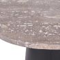 Clifton II Charcoal Black and Dark Travertine Side Table 40cm
