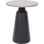 Clifton II Charcoal Black and Dark Travertine Side Table 40cm
