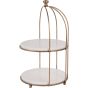 Belvet Aged Gold Two Tiered Stand