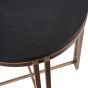 Dalas Black Sandblasted Wood and Champagne Frame Side Table