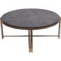 Dalas Black Sandblasted Wood and Champagne Frame Coffee Table