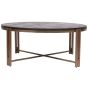 Dalas Black Sandblasted Wood and Champagne Frame Coffee Table