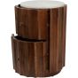 Cami Curved Wooden Two Drawer Bedside with Marble Top