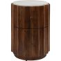 Cami Curved Wooden Two Drawer Bedside with Marble Top by Ora Designs | Style Our Home