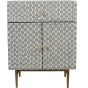 Burg Bone Inlay 2 Door Bedside