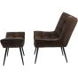 Christine Occasional Chair with Footstool in Brown Velour