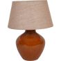 Aubrey Terracotta Ceramic Lamp With Hessian Shade Small E27 60W by Ora Designs | Style Our Home