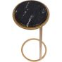 Iota Accent Table Black Marble Aged Gold Frame