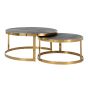 Blackbone Gold Set of 2 Round Coffee Tables