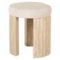 Gallice Natural Beige Travertine Pouffe by Richmond Interiors | Style Our Home