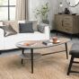 Vintage Weathered Oak Shaped Coffee Table - Style Our Home