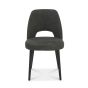 Vintage Weathered Oak Upholstered Chair - Dark Grey Fabric (Pair) - Style Our Home