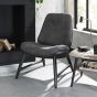 Vintage Weathered Oak Casual Chair - Dark Grey Fabric - Style Our Home