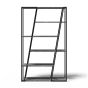 Albi Concrete Look (Melamine) / Black Metal Bookcase