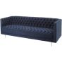 Arya Blue Velvet Button Detail Three Seater Sofa - Style Our Home 
